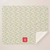 Mongram für moderne tropische Palm-Blätter Sherpadecke (Vorderseite (Horizontal))