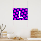 Mongram für Navy und Magenta Polka Dot Poster (Küche)