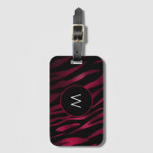 Mongram Gepäckanhänger Burgundy Tiger Stripes (Vorderseite Vertikal)
