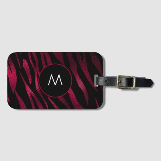 Mongram Gepäckanhänger Burgundy Tiger Stripes (Vorderseite (Horizontal))