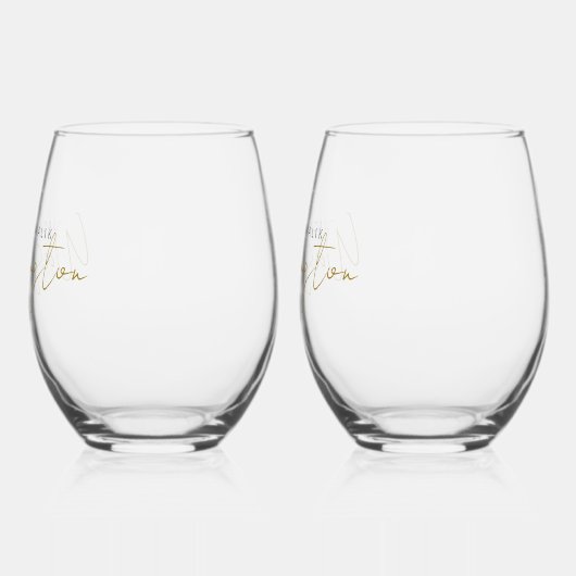 Mongram Gold Black Weinglas Ohne Stiel (Links)