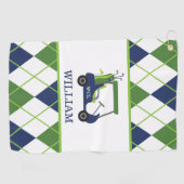 Mongram Golf Handtuch für Navy & Green Golf Cart (Horizontal)