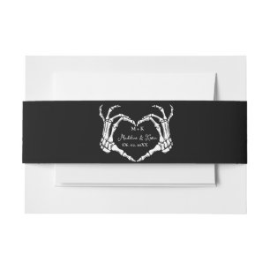 Mongram Gothic Skull Heart Hand Wedding Einladungsbanderole