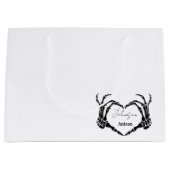 Mongram Gothic Skull Heart Hand Wedding Große Geschenktüte (Vorderseite)