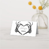 Mongram Gothic Skull Heart Hand Wedding Platzkarte (Vorderseite)