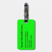 Mongram Green Art Deco Scallop Fish Scales Gepäckanhänger (Rückseite vertikal)