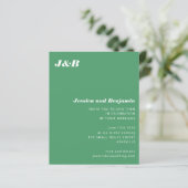 Mongram Green Foto Hochzeitseinladung (Stehend Vorderseite)