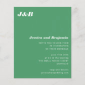 Mongram Green Foto Hochzeitseinladung (Vorderseite)