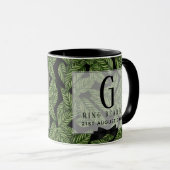 Mongram Green Leaf Tropical RING BEARER Wedding Tasse (VorderseiteRechts)