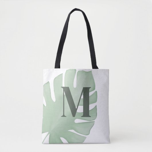 Mongram Green Tropen Palm Leaf Custom Tasche (Vorderseite)