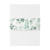 Mongram Greenery Eucalyptus Watercolor Wedding Einladungsbanderole (Rückseitenbeispiel)
