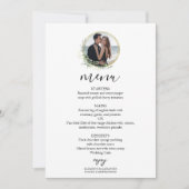 Mongram Greenery Wreaths Eucalyptus Wedding Menu Einladung (Vorderseite)