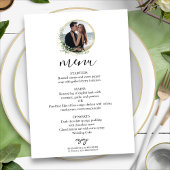 Mongram Greenery Wreaths Eucalyptus Wedding Menu Einladung