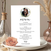 Mongram Greenery Wreaths Eucalyptus Wedding Menu Einladung
