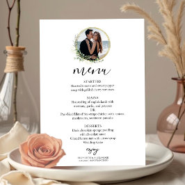 Mongram Greenery Wreaths Eucalyptus Wedding Menu Einladung