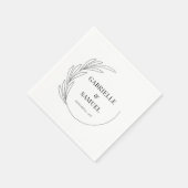 Mongram Halbkranz Minimal Hochzeitbride & Groom Serviette (Ecke)