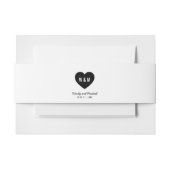 Mongram Heart Modern Wedding Einladungsbanderole (Vorderseite Beispiel)