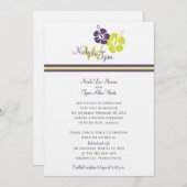 Mongram Hibiskus Blume Wedding Einladung (Vorne/Hinten)