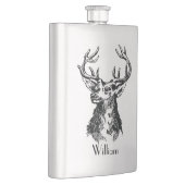 Mongram Hirsch-Kopf mit Geweih-Rotwild Flachmann (Rechts)