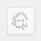 Mongram Hochzeit des modernen Wappen Serviette (Vorderseite)
