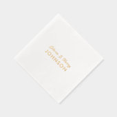 Mongram-Hochzeit: Elegantes Script Gold Servietten Mit Folie (Rechts)