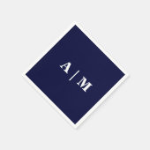 Mongram-Hochzeitcocktail der Marine Serviette (Ecke)