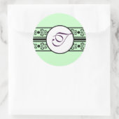 Mongram Hochzeitsgradminze Runder Aufkleber (Tasche)