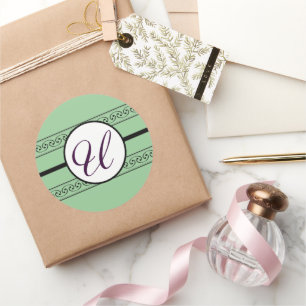 Mongram Hochzeitsgradminze Runder Aufkleber