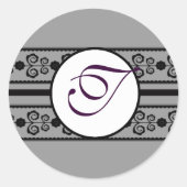 Mongram Hochzeitsgradminze Runder Aufkleber (Vorderseite)