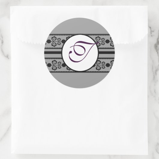 Mongram Hochzeitsgradminze Runder Aufkleber (Tasche)