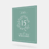 Mongram Hochzeitskampagne für das grüne Wappen Acrylschild (Winkel)