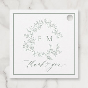 Mongram Hochzeitstich für das moderne Wappen mit g Geschenkanhänger