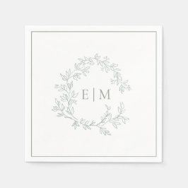 Mongram Hochzeitstich für das moderne Wappen mit g Serviette