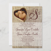 Mongram Holzwurzerhörung Einladung (Vorderseite)