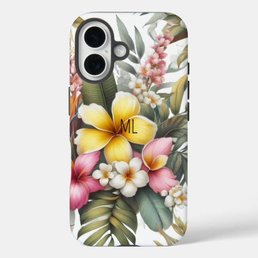 Mongram Island Design für tropische Blume Case-Mate iPhone Hülle (Rückseite)