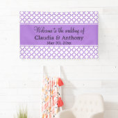 Mongram Lavender Quatrefolienmuster Hochzeit Banner (Insitu)