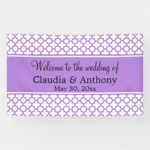 Mongram Lavender Quatrefolienmuster Hochzeit Banner