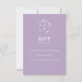 Mongram Lavender RSVP Card Hochzeitsseite