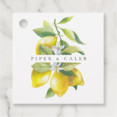 Mongram Lemon Blossoms Hochzeit Geschenkanhänger (Vorderseite)