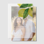 Mongram Lemon Citrus Branch Wedding Pergament Einladungen (Versatz (Ehepaar))