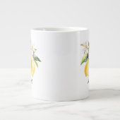 Mongram Lemon Frucht White Blume Tree Branch Jumbo-Tasse (Vorderseite)