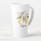 Mongram Lemon Frucht White Blume Tree Branch Milchtasse (Rechte Ecke)