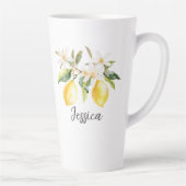 Mongram Lemon Frucht White Blume Tree Branch Milchtasse (Rechts)
