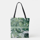 Mongram Letter Tropical Blätter Monstera Greenery Tasche (Rückseite)