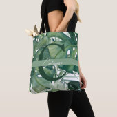 Mongram Letter Tropical Blätter Monstera Greenery Tasche (Von Nahem)