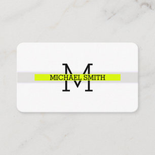 Mongram, Modern Chartreuse Horizontal Line Visitenkarte