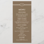 Mongram Modern Cream Taupe Wedding Menu Menükarte (Vorderseite)