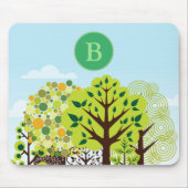 Mongram, Modern Forest Garden Art Green Nature Mousepad (Vorne)