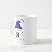 Mongram, Moderne Navy Weihnachtsmannmütze Weihnach Kaffeetasse (Vorderseite Links)