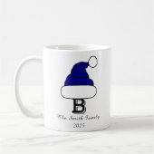 Mongram, Moderne Navy Weihnachtsmannmütze Weihnach Kaffeetasse (Links)